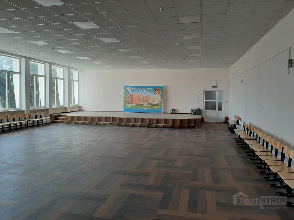 комплексный ремонт актового зала в Севастополе в СОШ 23