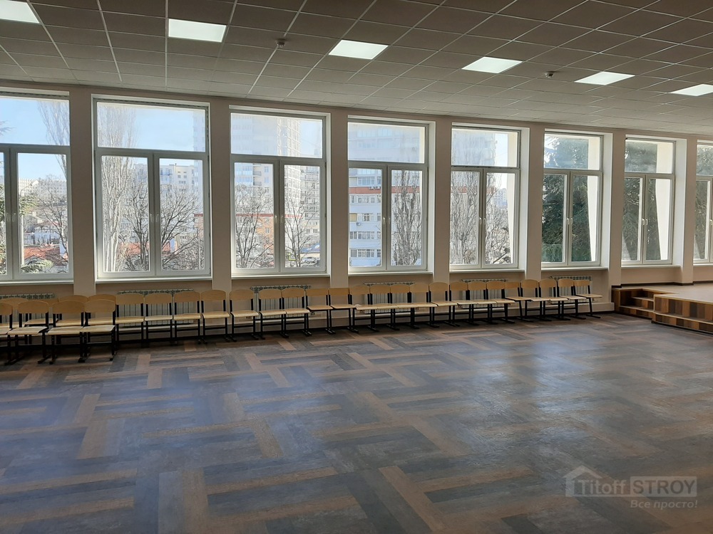 комплексный ремонт актового зала в Севастополе в СОШ 23
