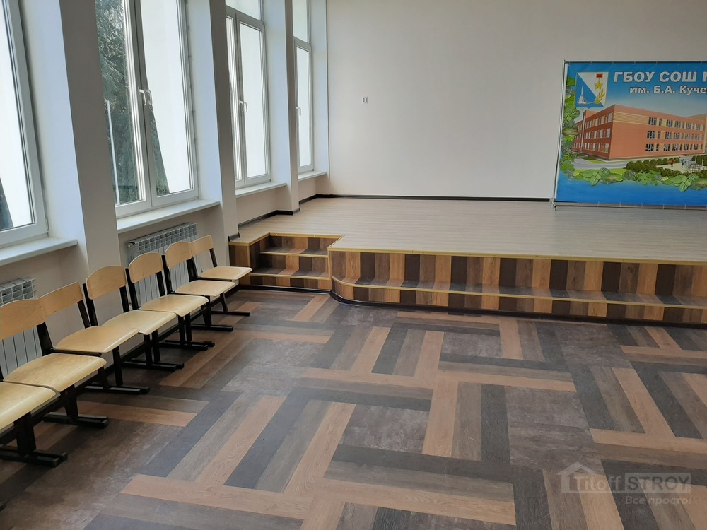 комплексный ремонт актового зала в Севастополе в СОШ 23